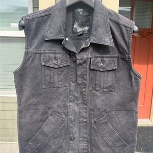 Kill City Charcoal Denim Vest